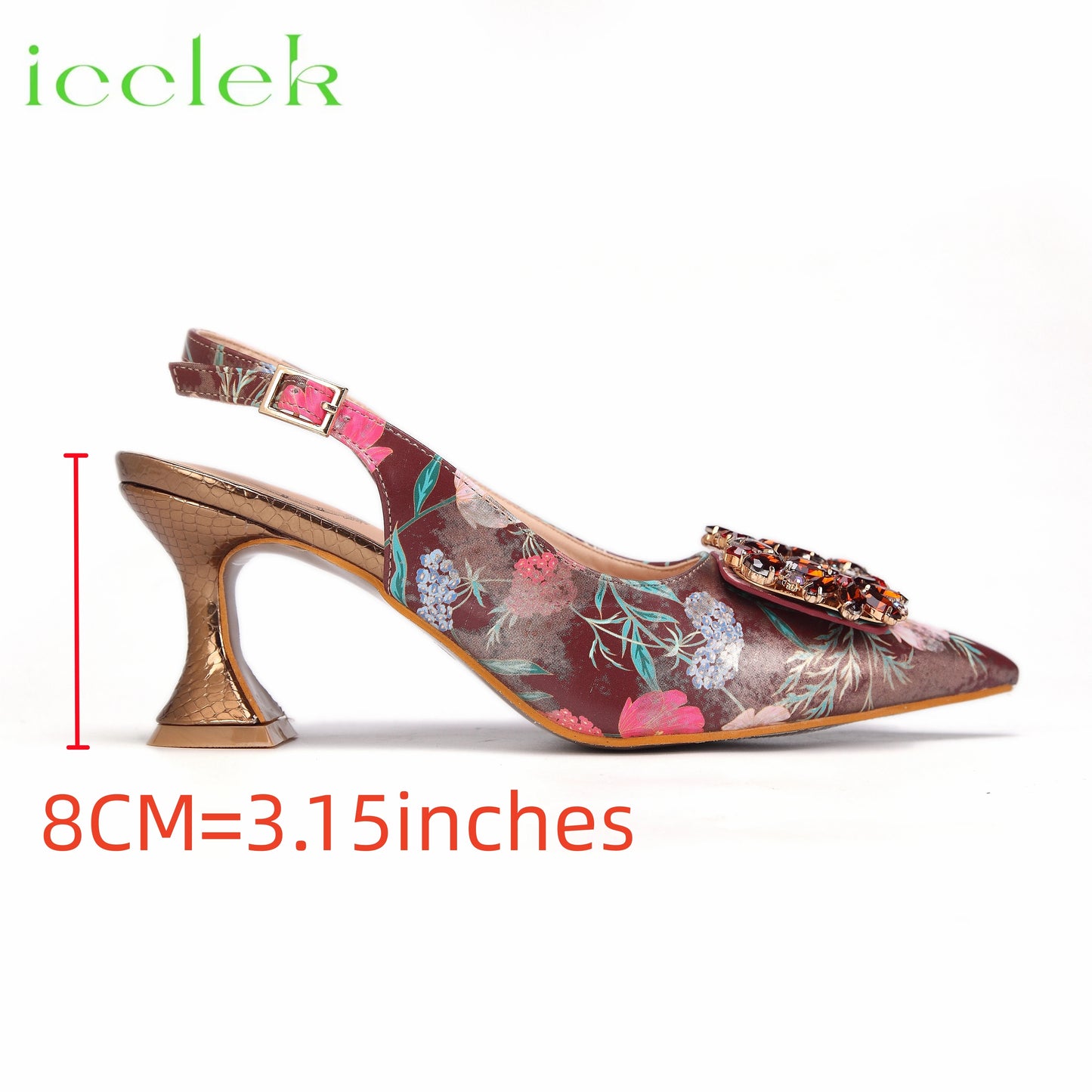 Damen High Heels Sandalen drucken Blumen material mit Strass italienischen Design