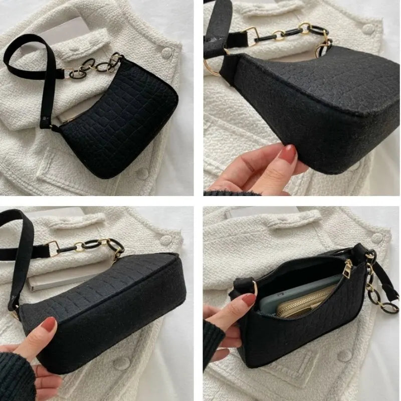 Damen Filz Achselhöhle Design Luxus Tasche